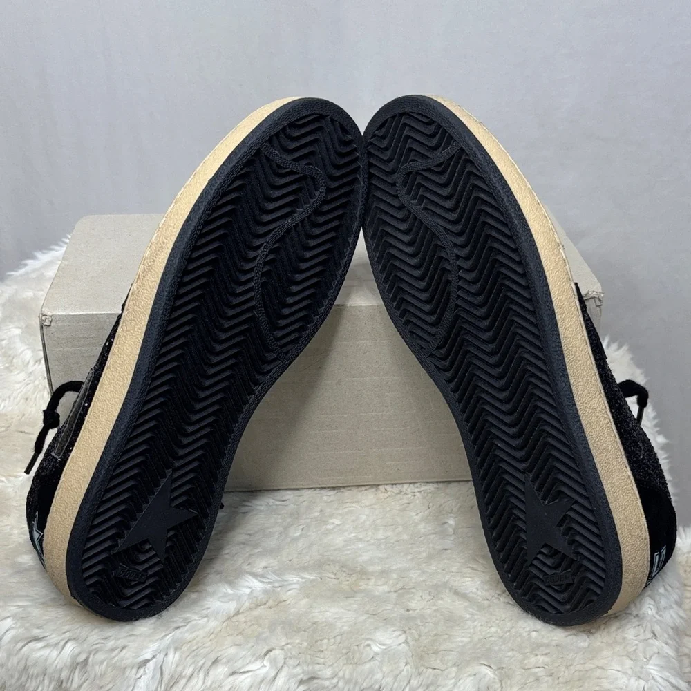 Golden Goose Black Suede Women's Sneakers with Glitter Accents - Picture 7 of 8